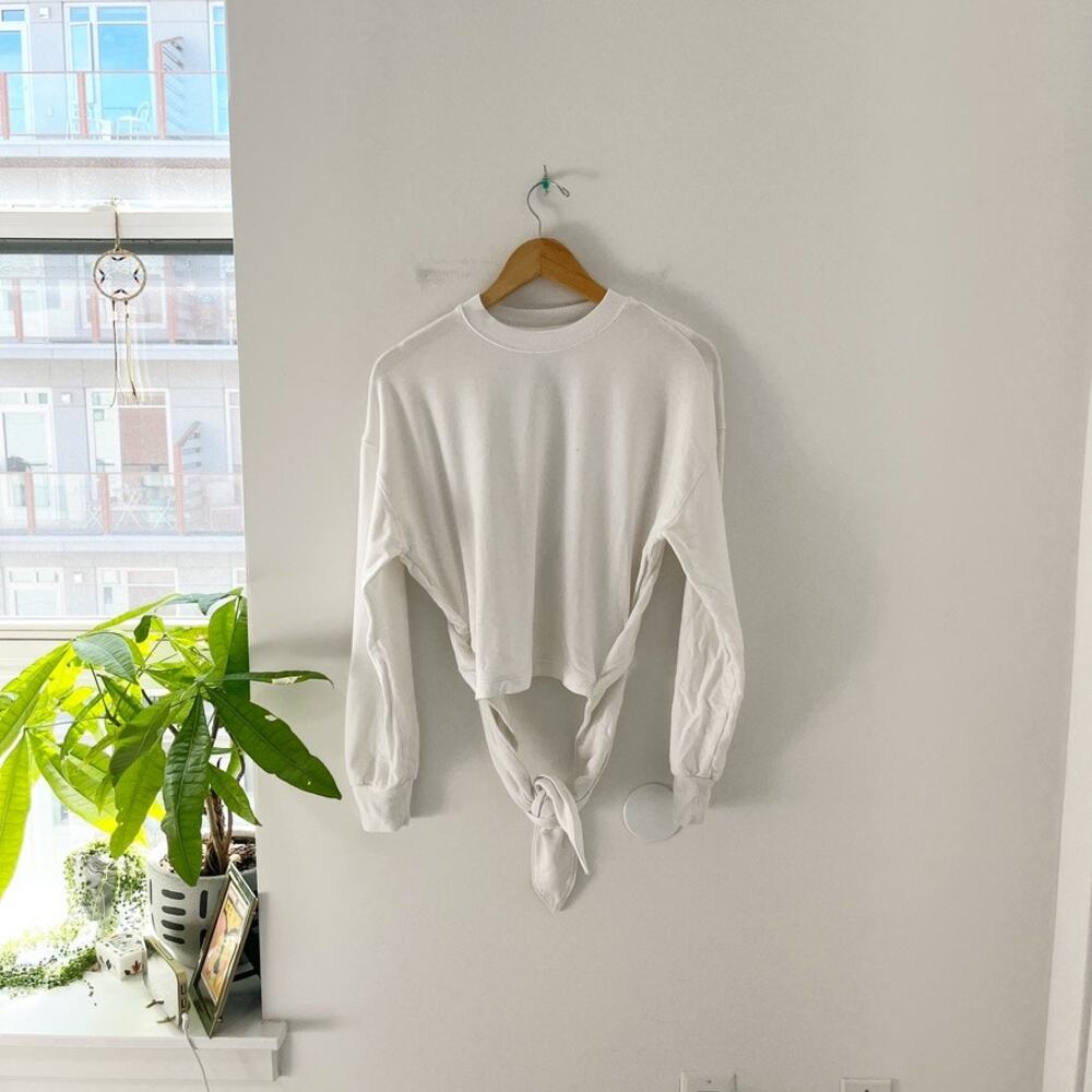Athleta White Yoga Tie Back Sweatshirt Size XS